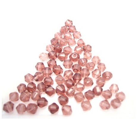 Glas perle facet 4 mm - 70 stk - bordeaux