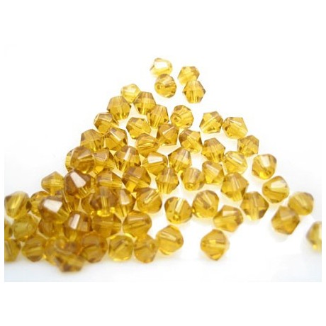 Glas perle facet 4 mm - 70 stk - brun