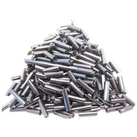 Seed beads glas rør sort 9 mm  - 20 g