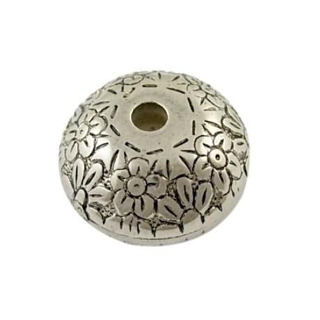 Flotte sølv akryl perler med blomst 16  / 2,5 mm - 3 stk