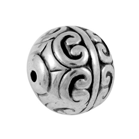 Store sølv akryl perler 18  / 3 mm - 2 stk