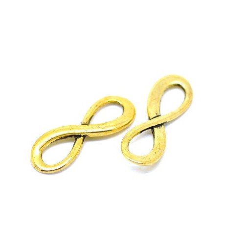 Forbindelses led uendeligheds tegn guld, 23 mm - 2 stk