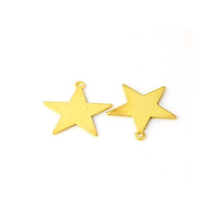 Stjerne flad guld 16 mm - 6 stk