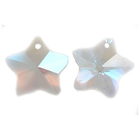 Facet krystal stjerne klar 13 mm SE FORSLAG - 4 stk