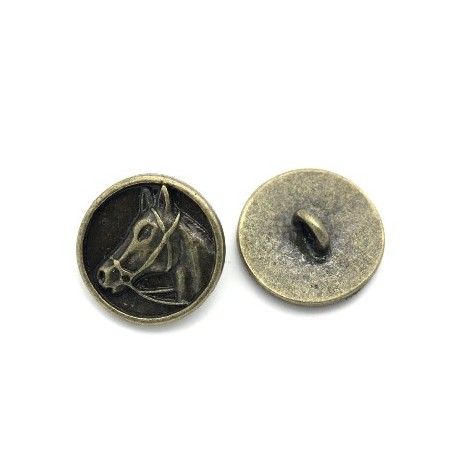 Heste knap Bronze  15 mm