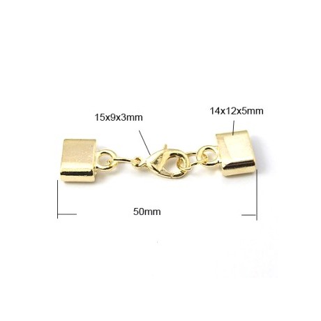 Låsesæt med enderør guld indvendigt hul 10 x 2,8