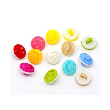 Smiley knapper 13 mm - 20 stk