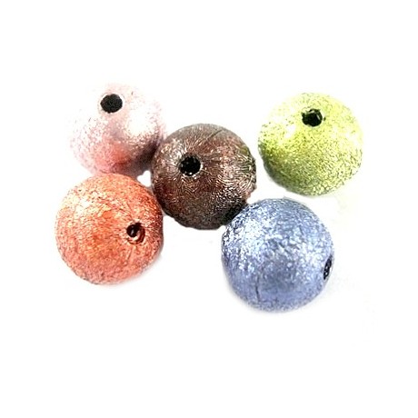 Silkebørstet perle mix 10 mm - 30 stk