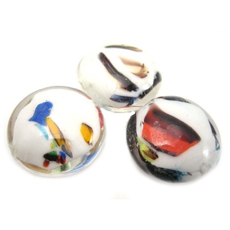 Håndlavet multifarvet 20 mm - 3 stk