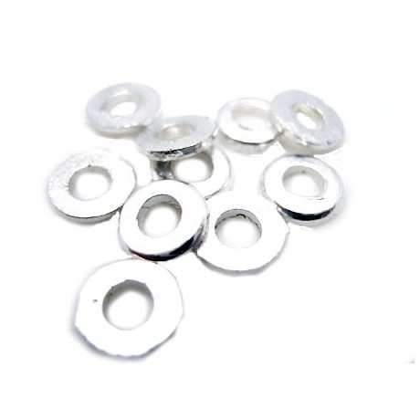 Mellem rondel skive 6 mm i sølv plate - 10 stk