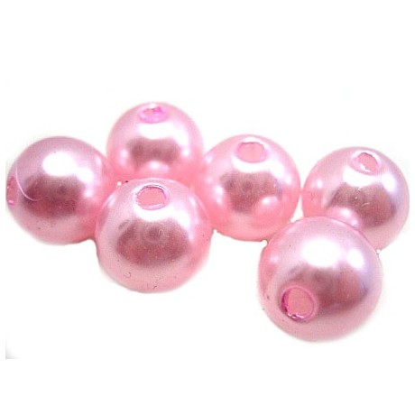 Voks perle 10 mm  rosa  - 10 stk