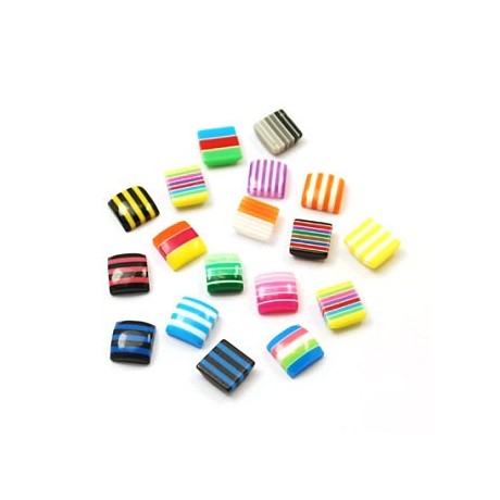 Flad perle mix 8 mm - 25 stk