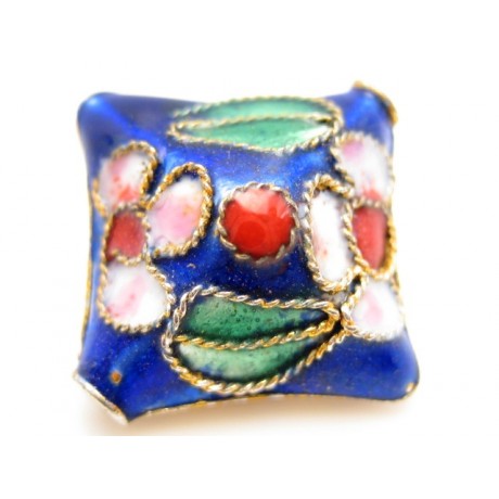 Cloisonne firkanter 15 mm blå