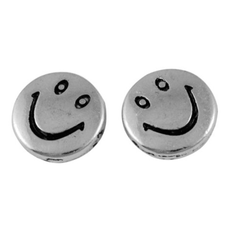 Smiley perle sølv 10 / 1 mm - 6 stk