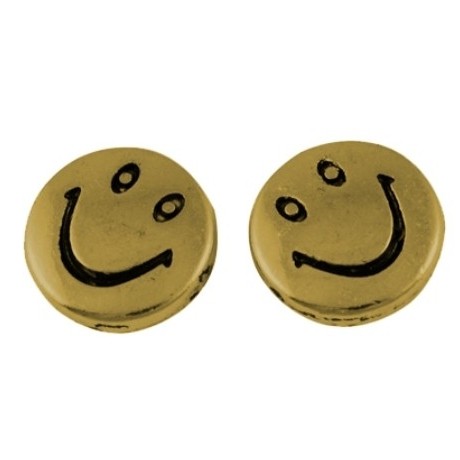 Smiley perle guld 10 / 1 mm - 6 stk