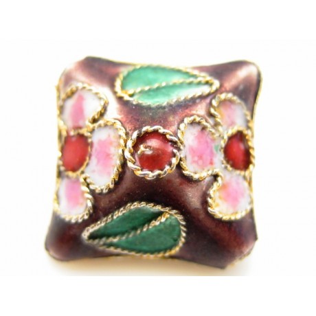 Cloisonne firkanter 15 mm brun