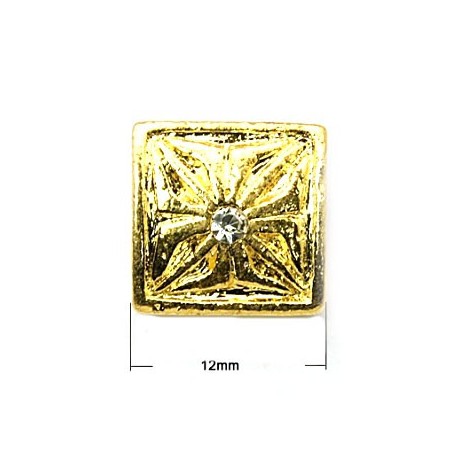 Guld perle med rille - 12 MM - EKSKLUSIV