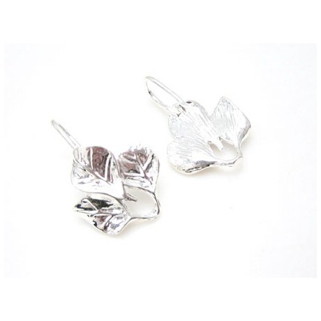 Øreringe med blade sterlings sølv belagt