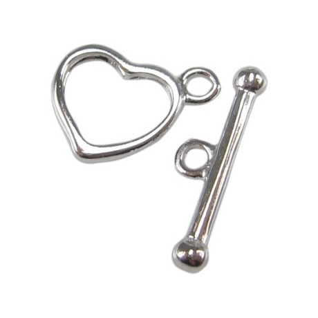 Bidsel lås som hjerte 20 mm - 1 sæt