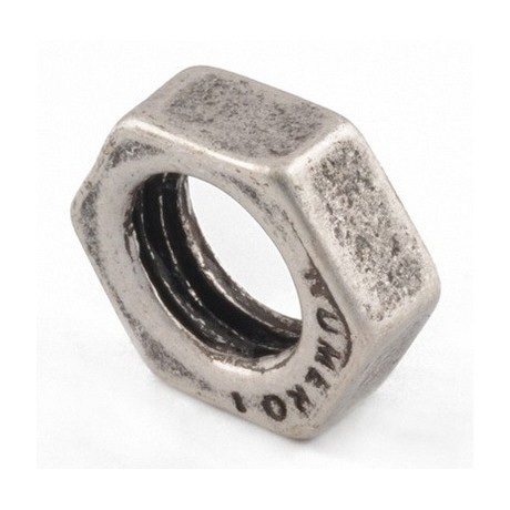 Stor møtrik sølv  16 / 9 mm - 2 stk