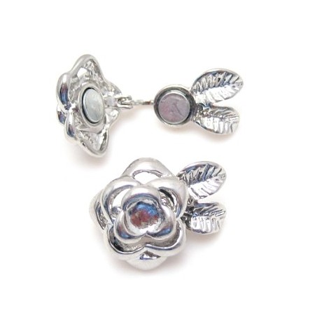 Klaplås / halelås sølv med rose 23 mm