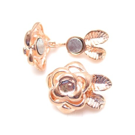 Klaplås / halelås rosenguld med rose 23 mm