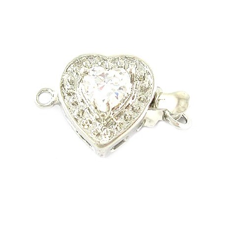 Hjerte lås box - 17 mm  med sten