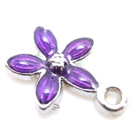 Lilla blomster vedhæng 14mm