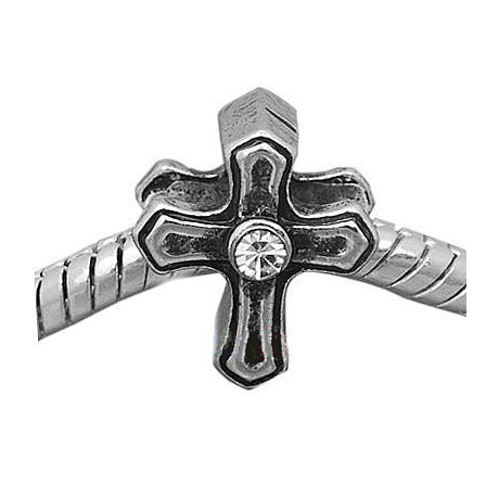 Kors charms med sten - 13 / 4,5 mm