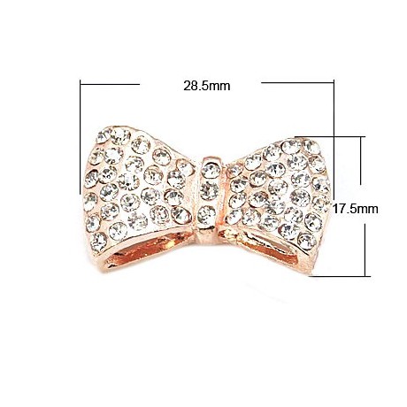 Rosenguld sløjfe med pave stene 28,5 / 2 mm
