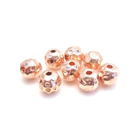Rosenguld perler 8 / 2 mm - 8 stk