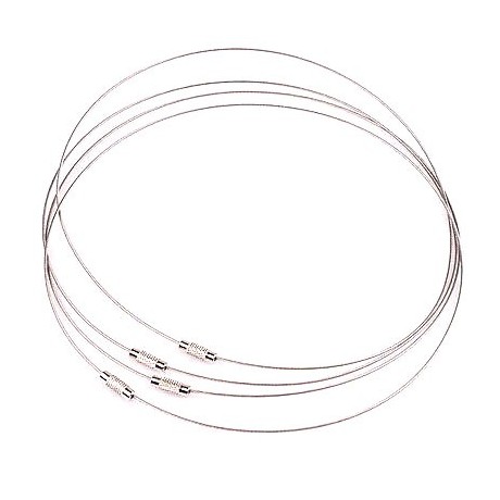 Wire halskæde sølv grå 45 cm med magnet lås