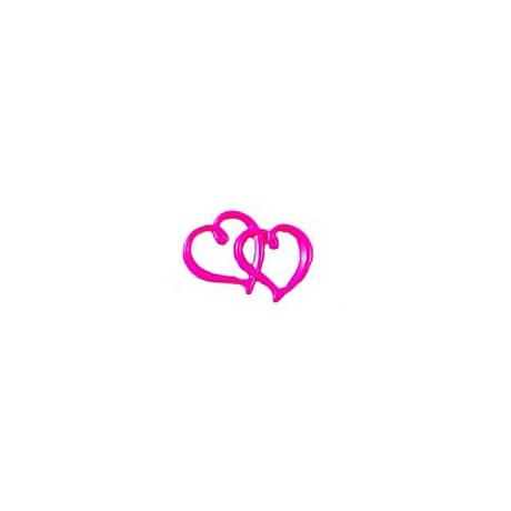 Tvilling Hjerte NEON PINK  33 x 23 mm