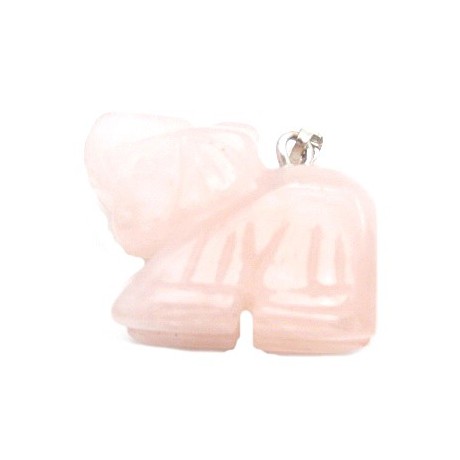Elefant halv ædelsten 23 mm - SART ROSA