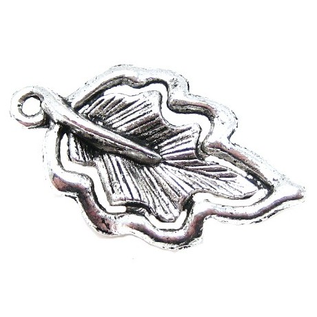 Blad i tibet sølv med huller 28 mm