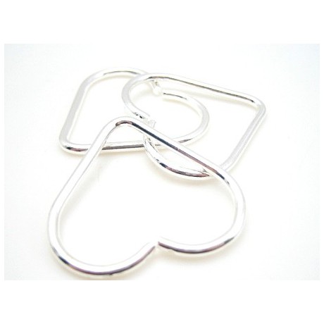 Hjerte ring sølv 30 mm - 10 STK