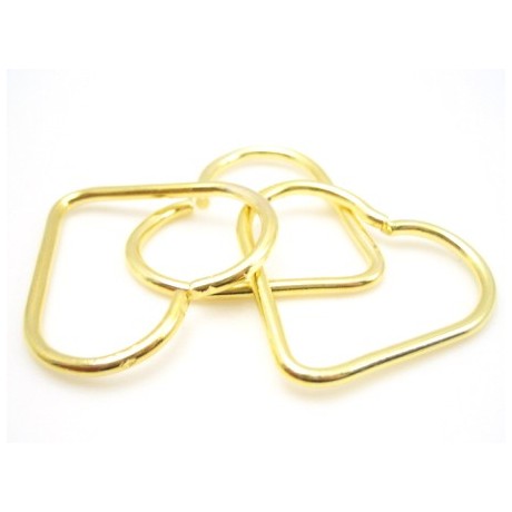 Hjerte ring gylden 30 mm - 10 stk