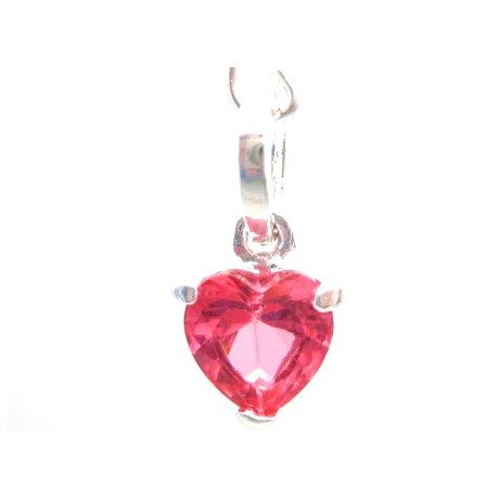 Krystal hjerte vedhæng pink