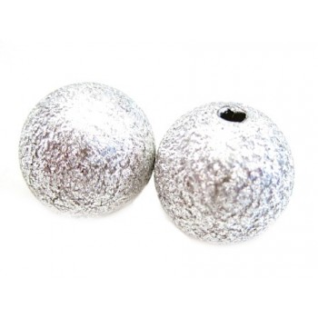 Silkebørstet sølv perle 12...