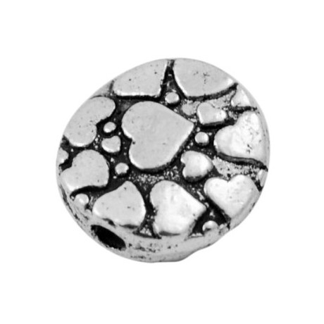 Hjerte perle flad 10 mm - 4 stk