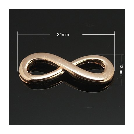 Forbindelses led / Uendeligheds tegn rosen guld, 34 mm