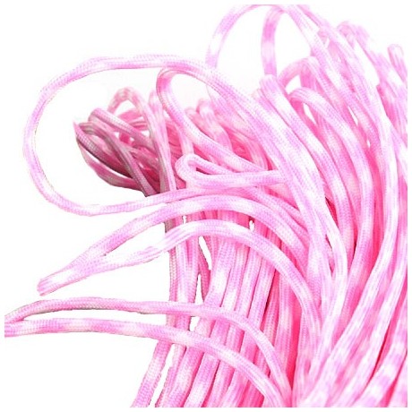 Faldskærmsline 4 mm Rosa / hvid - 1 m løbende