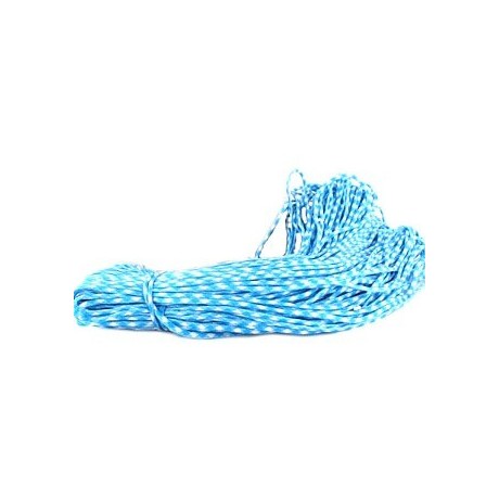 Faldskærmsline 4 mm Turkis / Hvid mm - 1 m løbende