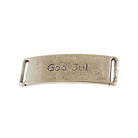 Mellemdel / vedhæng "GOD JUL" SØLV - 2 stk