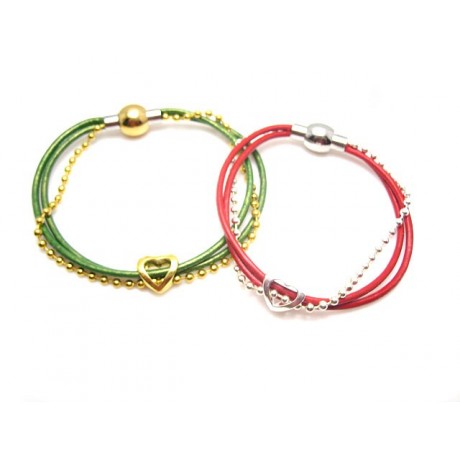 Armbånd med hjerte og kuglekæde - lav selv