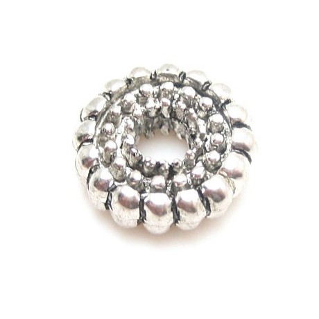 Flot perle / Charms forsølvet  15 / 5,2 mm 