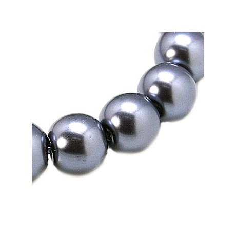 Voks glas perler 4 mm Grå  -  1 STRENG CA 100 STK