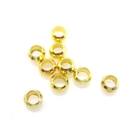 Wire klemme guld plate perler 2 mm - 50 stk
