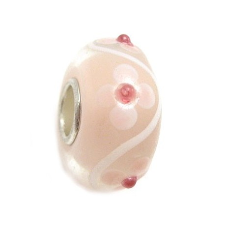 Glas led / charms flot i sart rosa