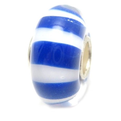 Glas led / charms flot i blå / hvid